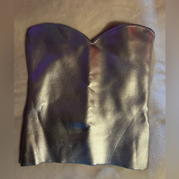 Zara silver metallic tube top - Picture 1 of 1